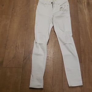 H&M White Distressed Jeans